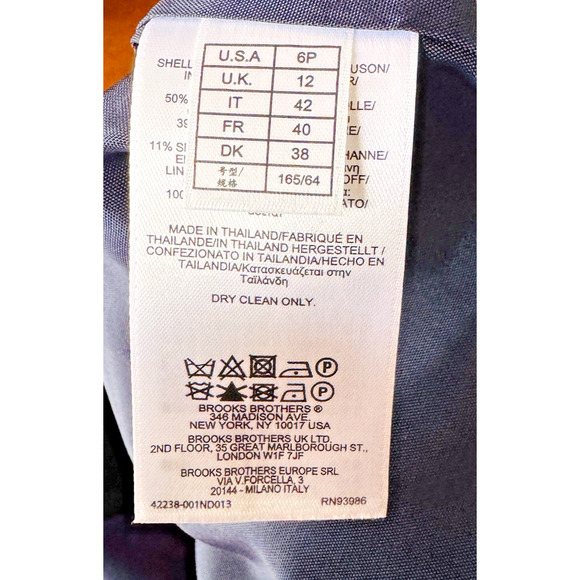 Brooks Brothers Women's Cotton Blend Sheath Dress Sleeveless Navy Blue 6 Petite - Picture 6 of 7